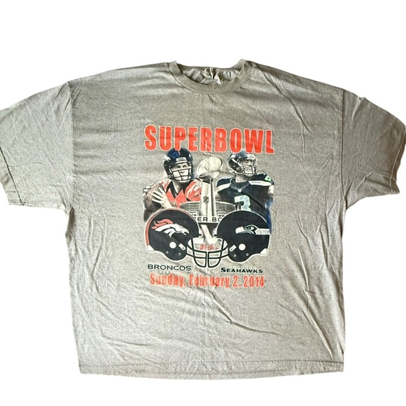 Vintage Super Bowl XLVIII Tee Broncos vs Seahawks 3XL - Picture 1 of 9
